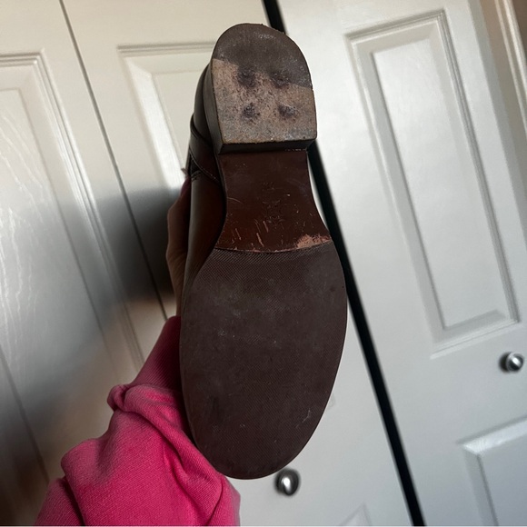 TORY BURCH Calista Cognac Leather Riding Boot SZ 7 - Picture 13 of 15